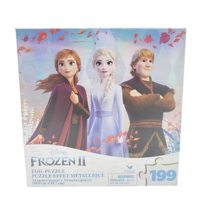 NEW Disney Frozen 2 Movie 199 pc Metallic Foil Puzzle Anna Elsa Kristoff 24x 18"